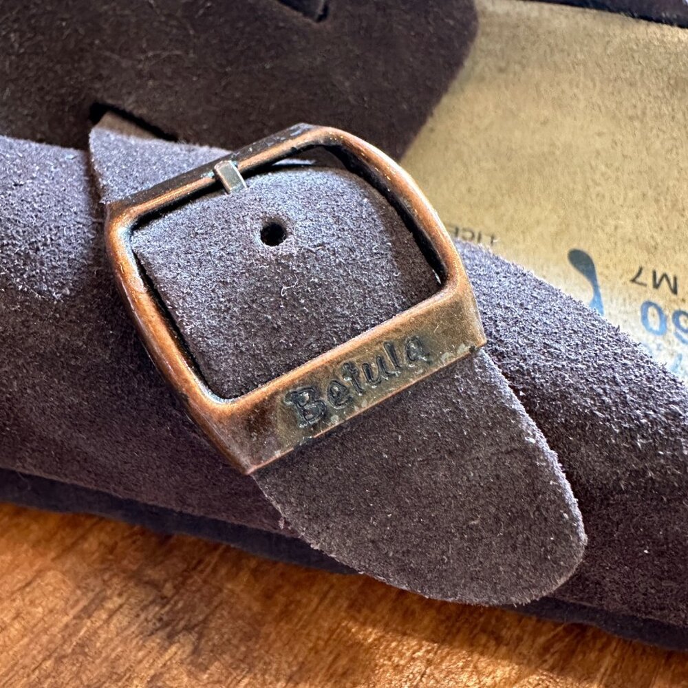 Betula | Birkenstock NWT Boston Clog Mule Mocha Brown Suede Womens 9 Mens 7 - Picture 5 of 8
